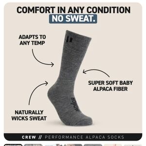 Hollow Performance Alpaca Crew Socks - Nwt - M